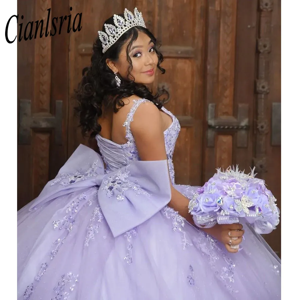 Prinses Lila Sweetheart Baljurk Quinceanera Dress Applicaties Birthday Party Gown Tassel Prom Dresses Vestido De 15