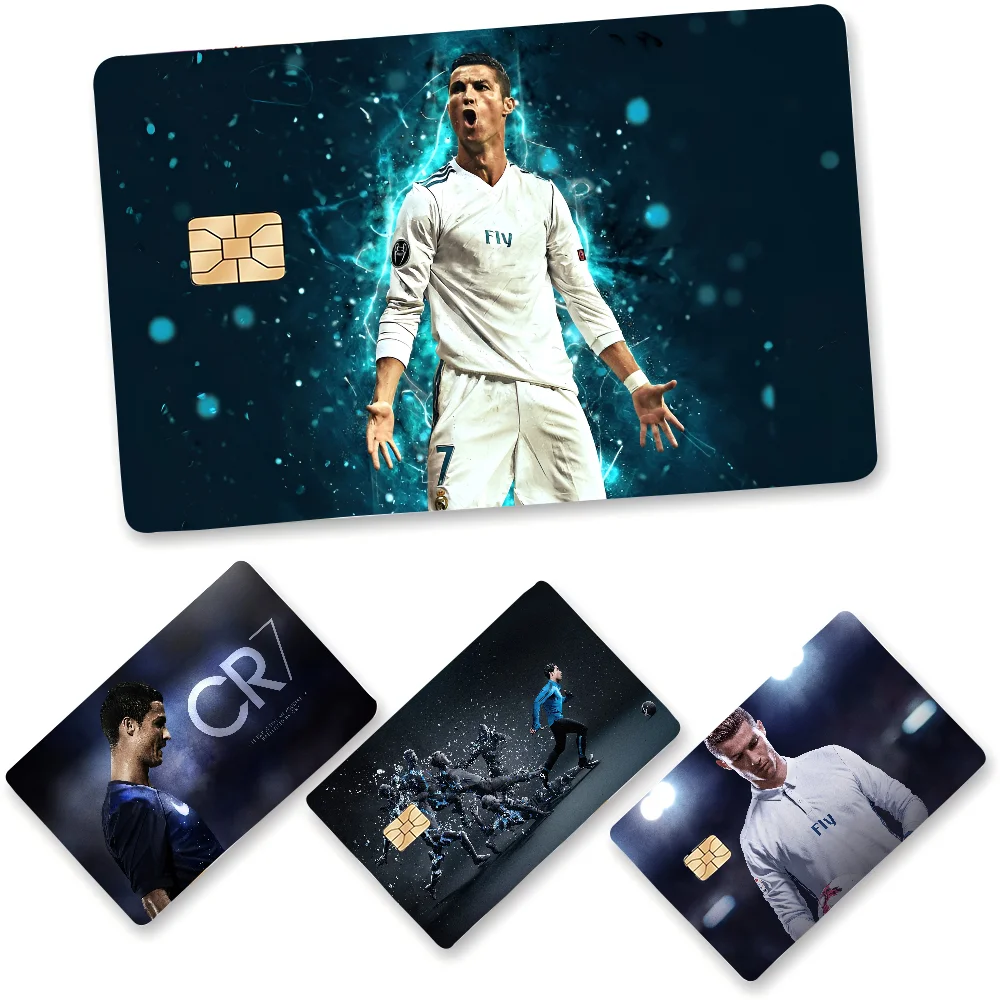 Fußballspieler C-Cristiano R-Ronaldo Diy Kredit-Debitkarte Aufkleber Party Aufkleber Dekoration Wasserdicht Kleine Chipkarte Haut