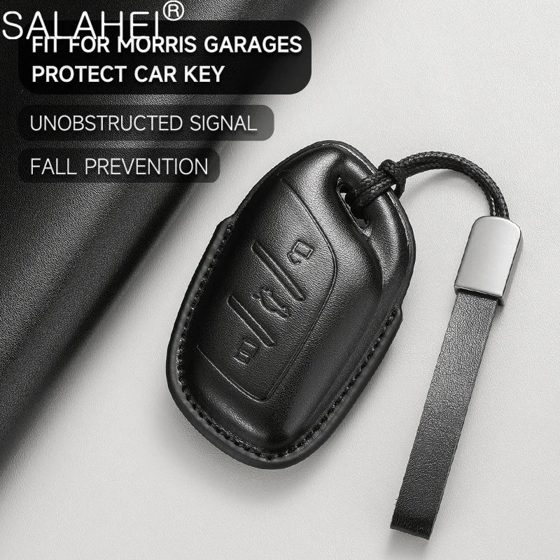 

PU Leather Car Smart Remote Key Case Cover Bag Shell Holder Protection For MG ZS EV MG6 EZS HS EHS 2019 2020 Styling Accessories