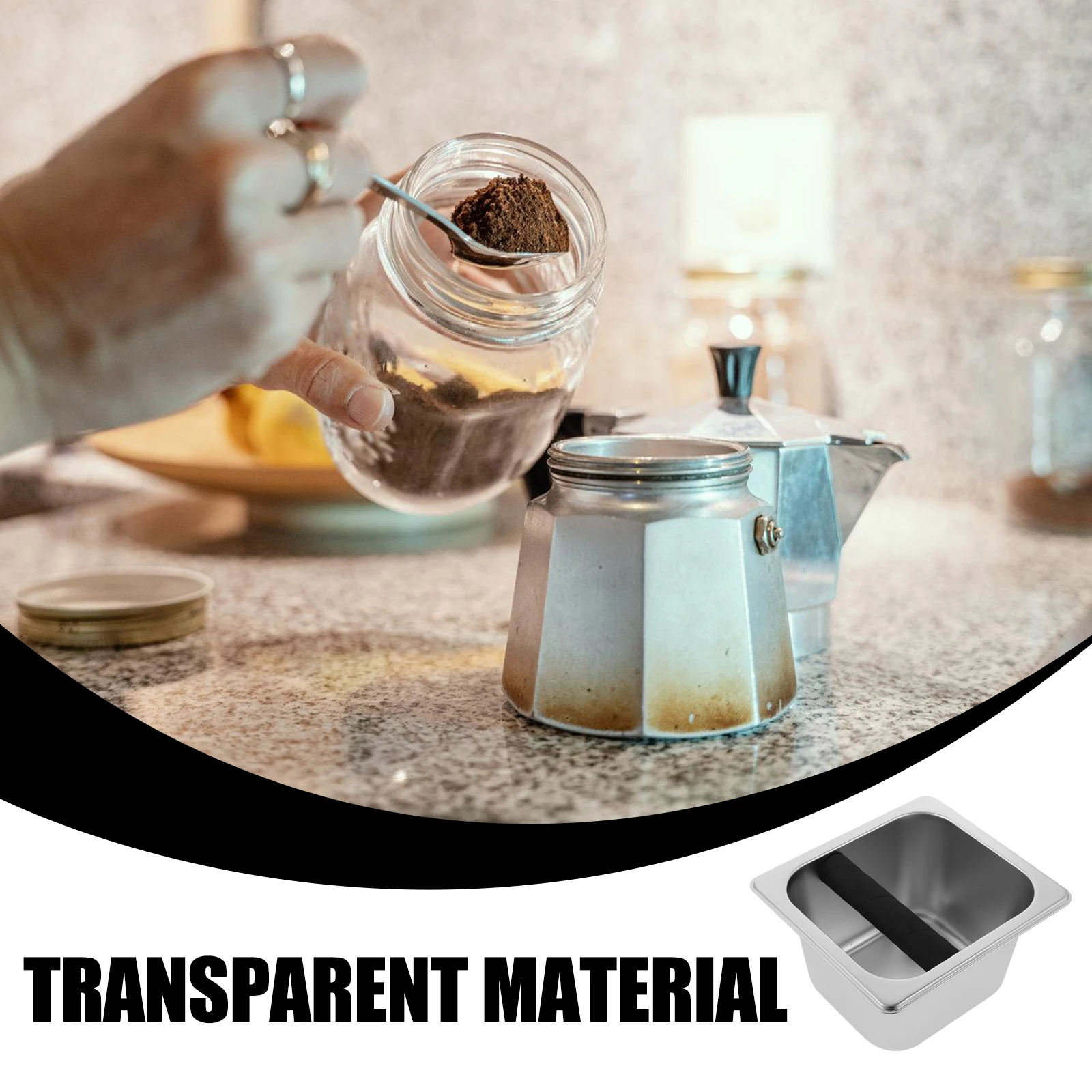 

LABRIMP Coffee Stainless Steel Espresso Grounds Container Station Bar Accessory Dump Bin Compost Holder