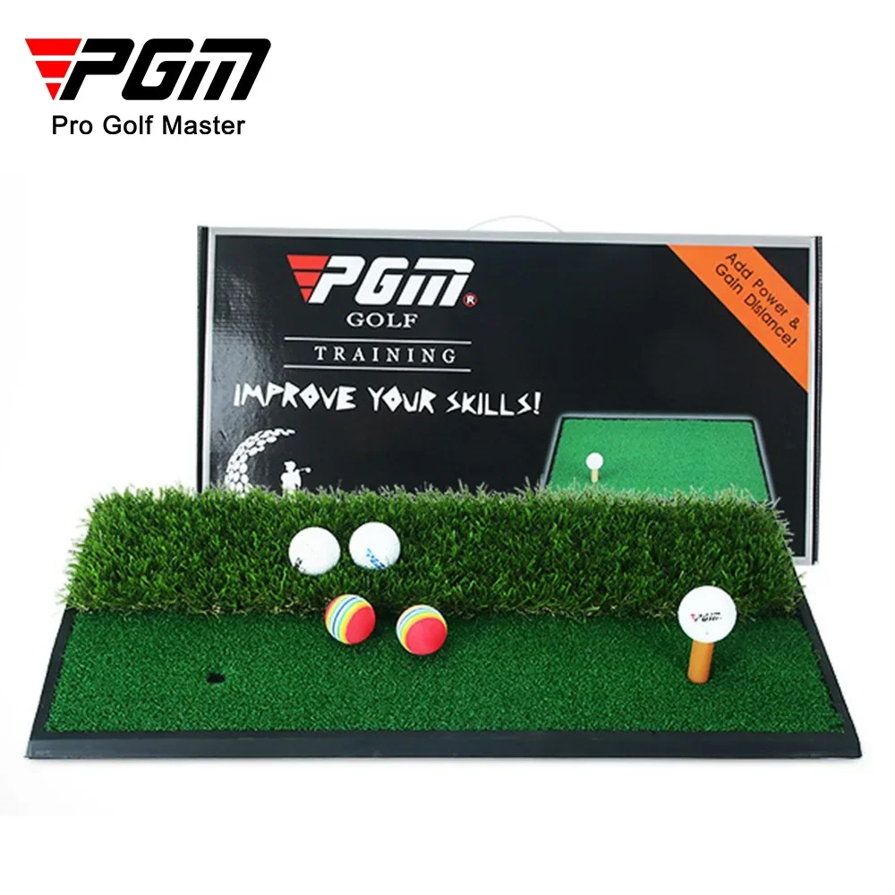 PGM 2-in-1 Golf Hitting Practice Training Mat Artificial Lawn Grass Pad with Tee Durable Golf Practice Mat DJD005