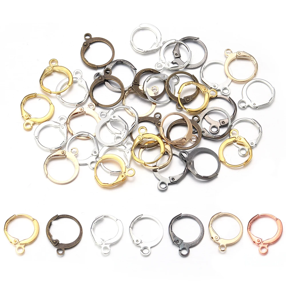 20pcs/lot 14x12mm France Lever Earring Hooks Wire Settings Base Earrings Hoops For Jewelry Making Finding Supplies Accessories