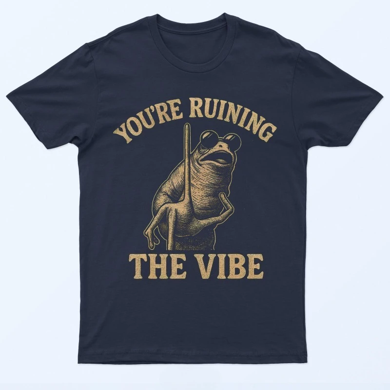 

Забавная футболка Marcus The Worm You're Ruining The Vibe для мужчин и женщин с круглым вырезом и короткими рукавами, хлопковая, повседневная, мягкая, удобная