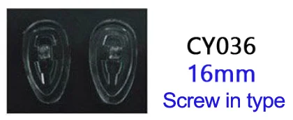500pieces=250pairs Teardrop type Silicone nose pads size 15mm 16mm 17mm screw-in or push-in type optional