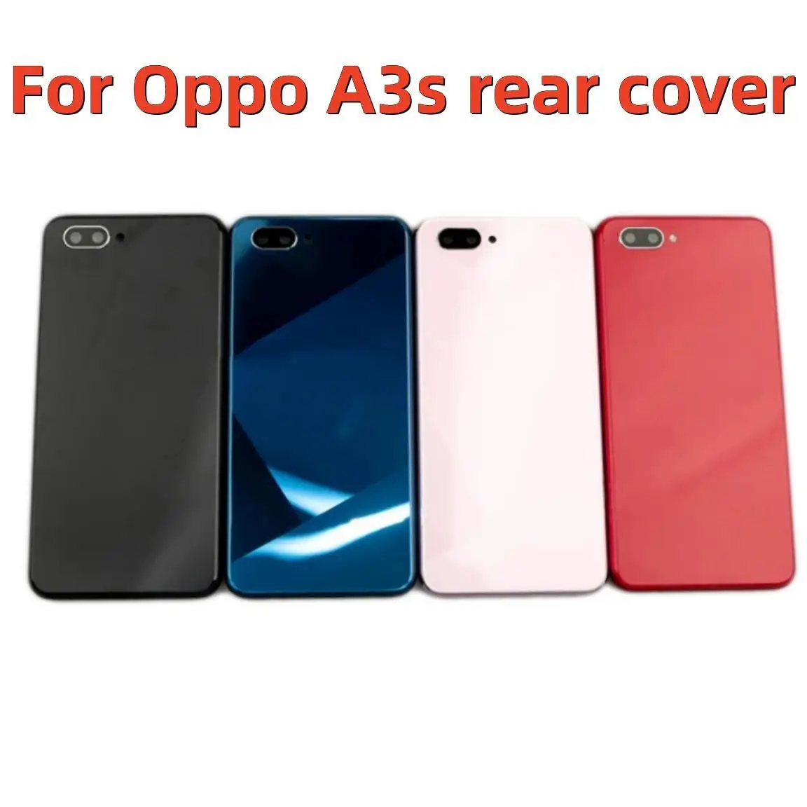 

New Back Cover For Oppo A3s CPH1803 CPH1853 CPH1805 Battery Cover Rear Door Housing Case with Camera lens+Middle Frame