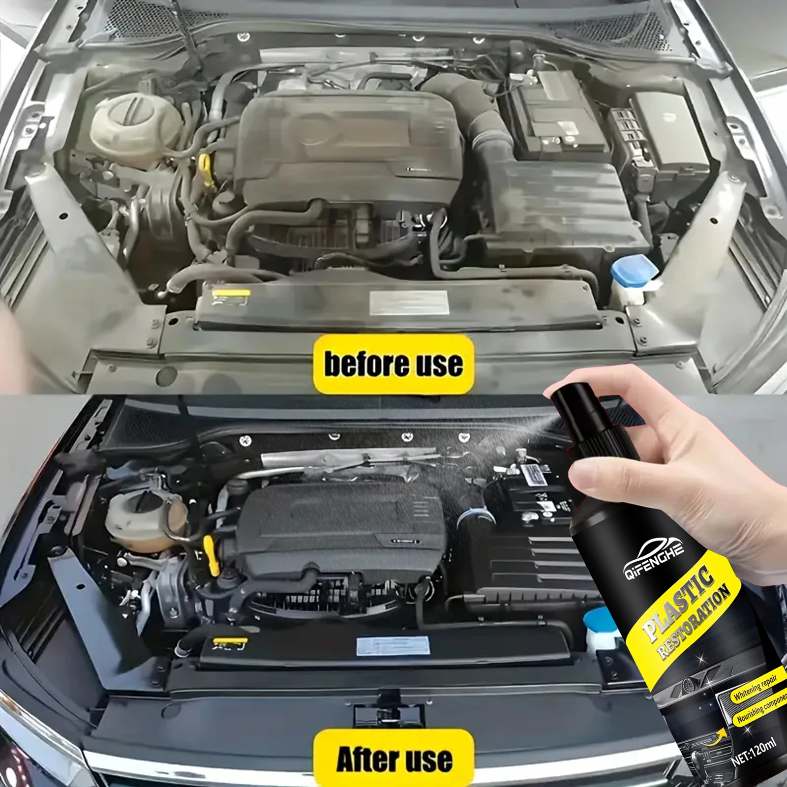Deep Moisturizing Car Interior Plastic Restorer, Interior Shine Enhancer & Tire Protectant, for All Vehicles, Long-Lasting Gloss