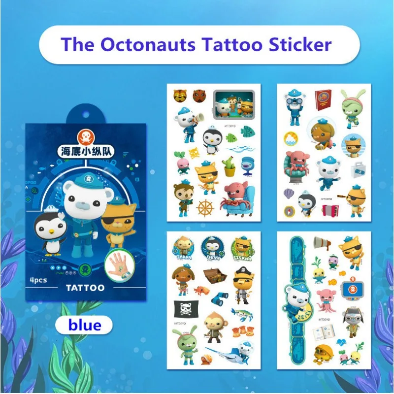 

4 листа/упаковка, временная водонепроницаемая татуировка серии Octonauts