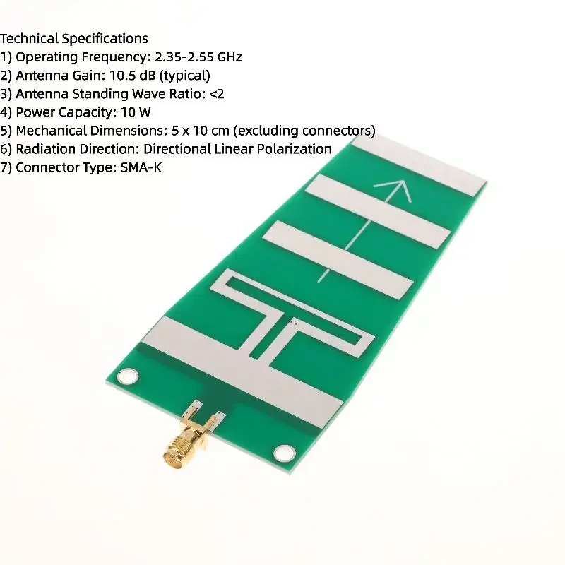 2,4 G WiFi-Richtübertragungsantenne, High-Gain-Antenne, 2,35–2,55 GHz, 10 dB