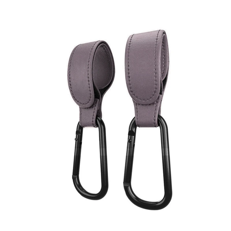 รถเข็นเด็กหนัง PU แบบปรับได้ตะขออลูมิเนียมอัลลอยด์ carabiner สำหรับรถเข็น