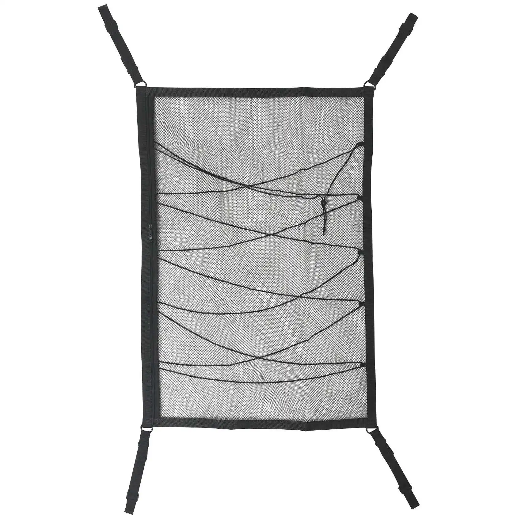 Car Ceiling Storage Net Pocket Roof Interior Cargo Net Bag Car Trunk Storage Pouch Sundries Storage Organizer Black -L94A