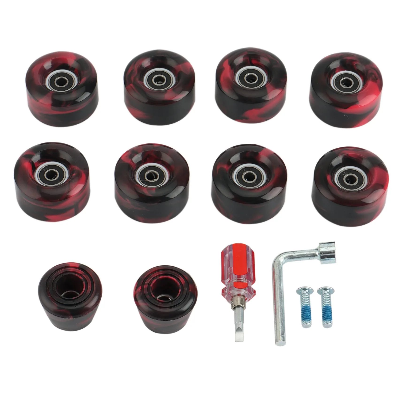 8 Pack 82A Roller Skate Wheels 32 x 58mm,Skate Wheels with Bearings Installed Double Row Skating Accessories,Red