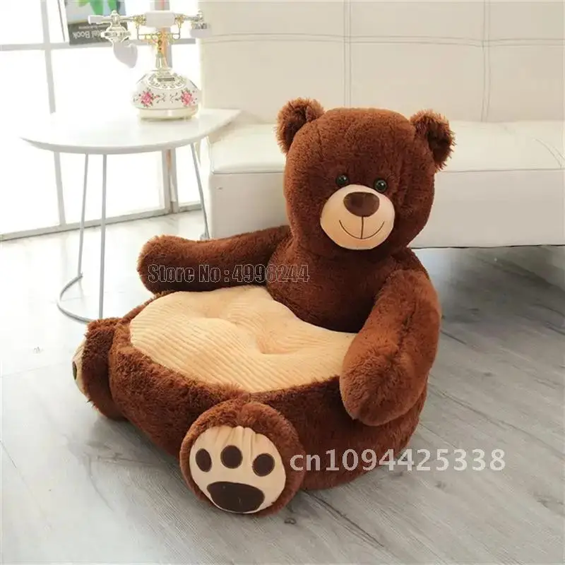 (geen Katoen) 50*50*45 cm Mooie Teddybeer Panda Eenhoorn Eend Kids Fauteuil Pluche Gevulde Zetel Nest Slapen Kussen Speelgoed