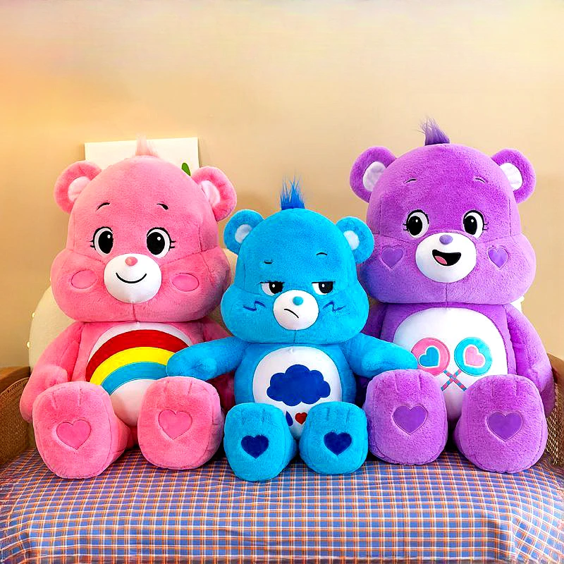 80CM Super Big Size Cartoon Carebears Stuffed Animal Rainbow Bear Plushies Kawaii Room Decoration Toys Children's Birthday Gift