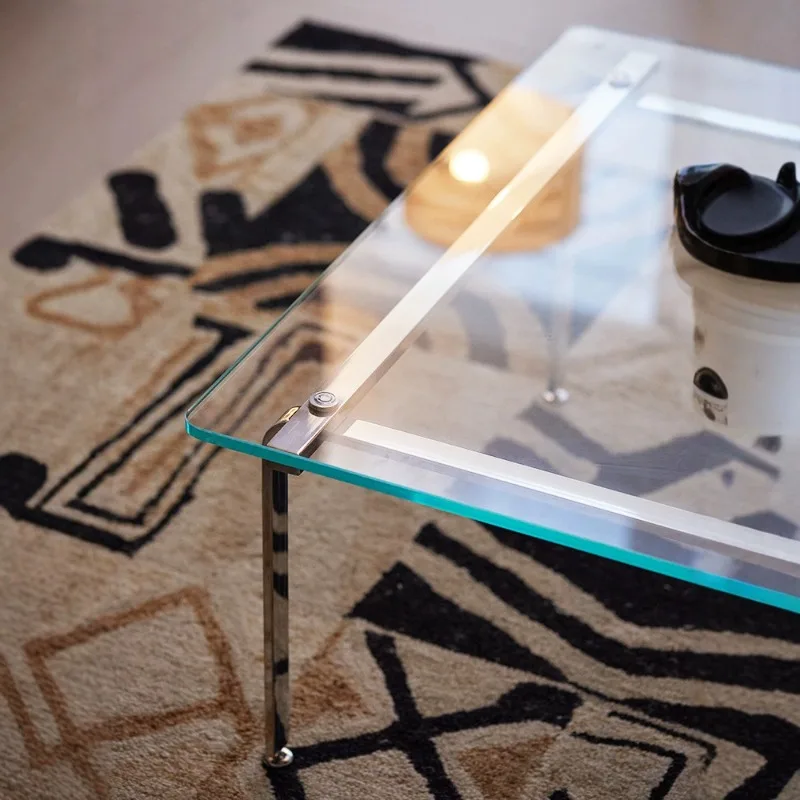 Coffee table glass coffee table medieval solid wood living room sofa side modern classic Bauhaus