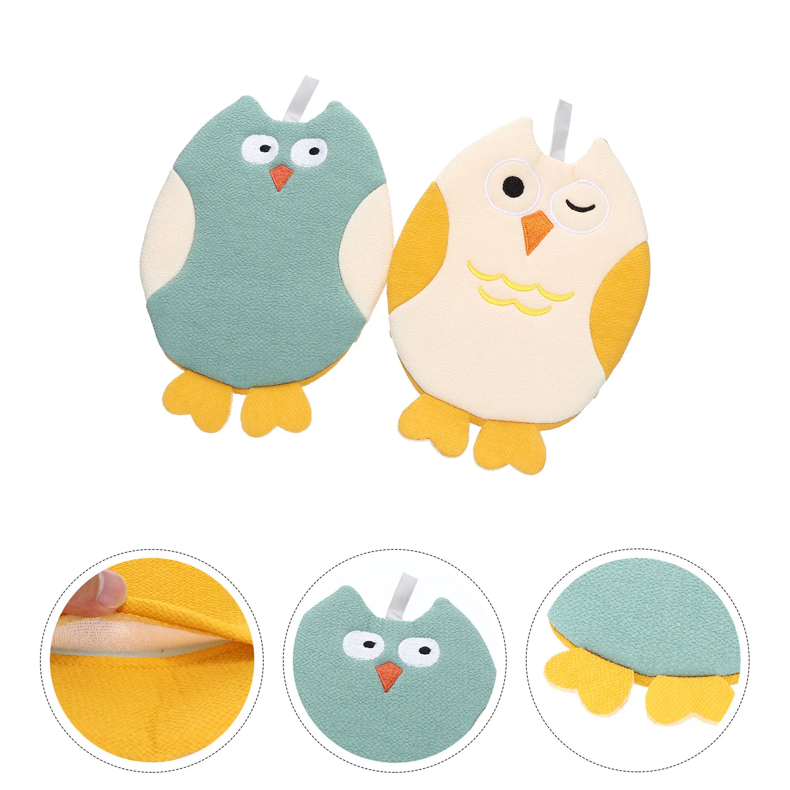 

2pcs Cartoon Mitts Premium Cotton Shower Towels For Exfoliating Gloves Lightweight Bath Scrubbers Rational Size