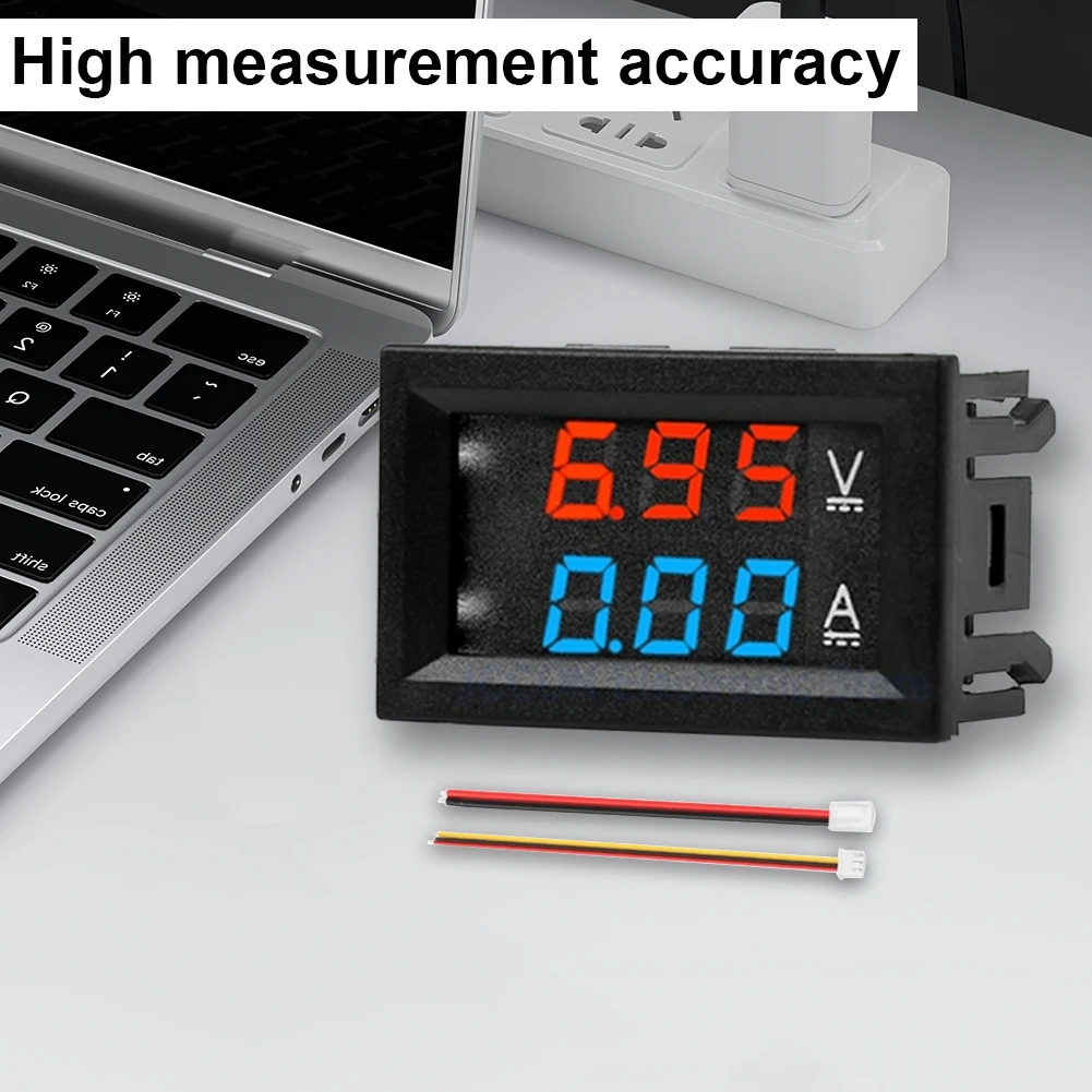 2 In1 Multimeter 0.56inch LED Display Digital Voltage Current Tester DC0-100V 10A 50A 100A High Precision for Home Office