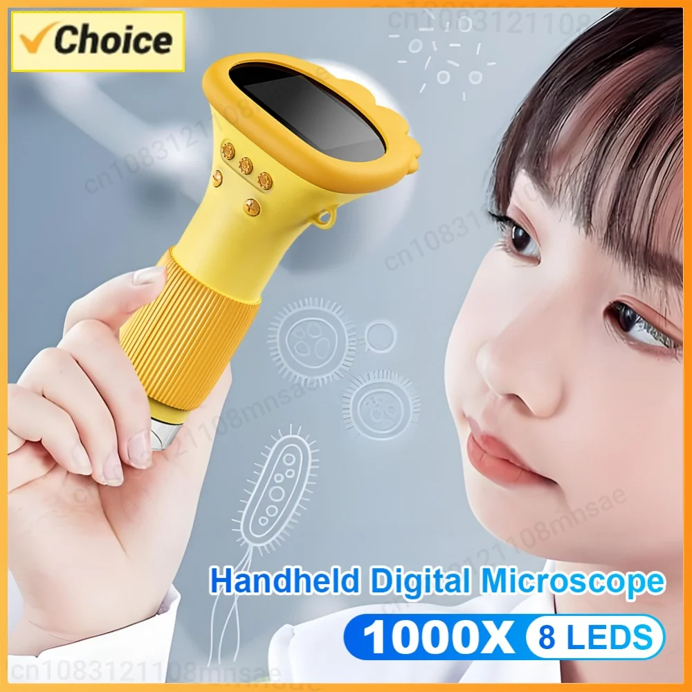 Kids Microscope 1000x Magnifier Microscope 200 Megapixels With 8 LED Photo Video Function Educational Toys Science For Children
