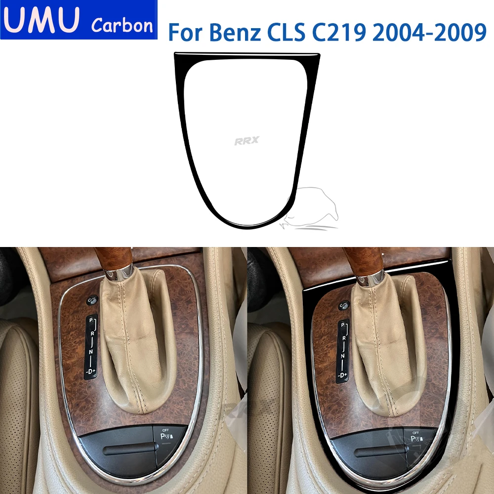 

For Mercedes Benz CLS C219 2004-2009 Accessories Car Black Plastic Interior Gear Outer Frame Trim Sticker Decoration