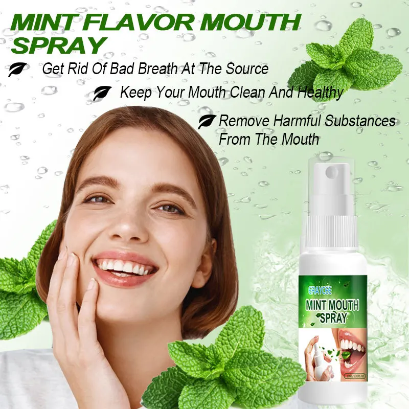 ERAYCEE Mint-flavored oral spray relieves dry itchy mouth discomfort gum repair halitosis breath freshener