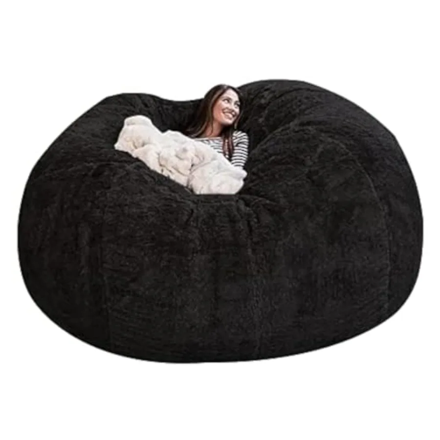 

Огромное гигантское кресло-мешок для взрослых без наполнителя, удобное пушистое круглое кресло-мешок, ленивый диван
