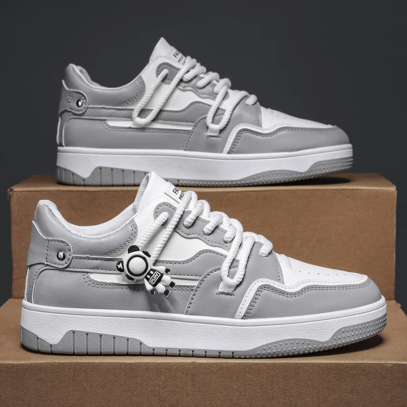 

Men Board Shoes Leather Breathable Wear Resistant Comfortable Street Sports Daily Casual Walking Shoes for Man