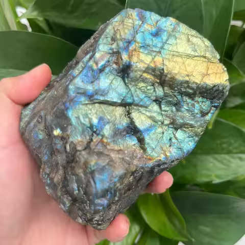 Natural Labradorite Irregularity Mineral Reiki Healing Moon Stone Specimen Collection Fish Tank Landscape Crystal Raw Stone
