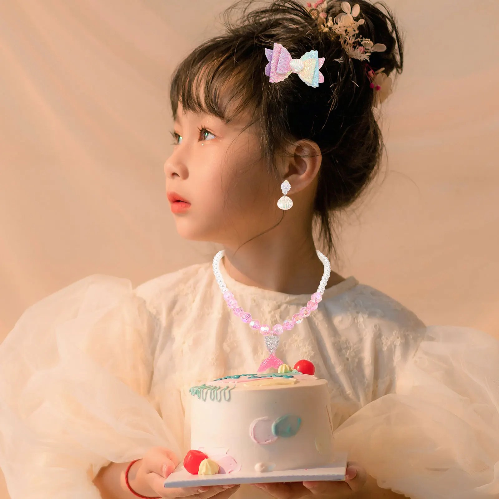 Kinderen Ketting Armband Set Decoratief Mooie benodigdheden Mooi Eenvoudig Kleuraanpassing Comfortabel Materiaal Draagbaar Gemakkelijk te