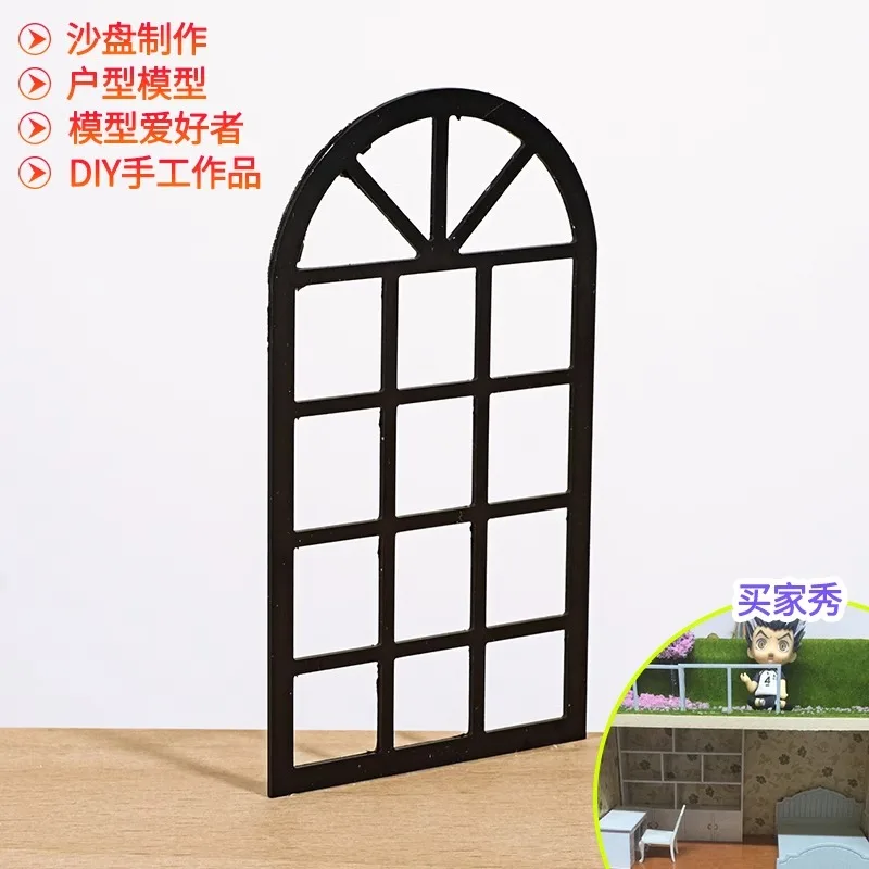 3pcs 1:25 Dollhouse Mini Window Model Plastic  Frame Square Windows Scence Doll House Build Accessories Miniature Furniture Toys