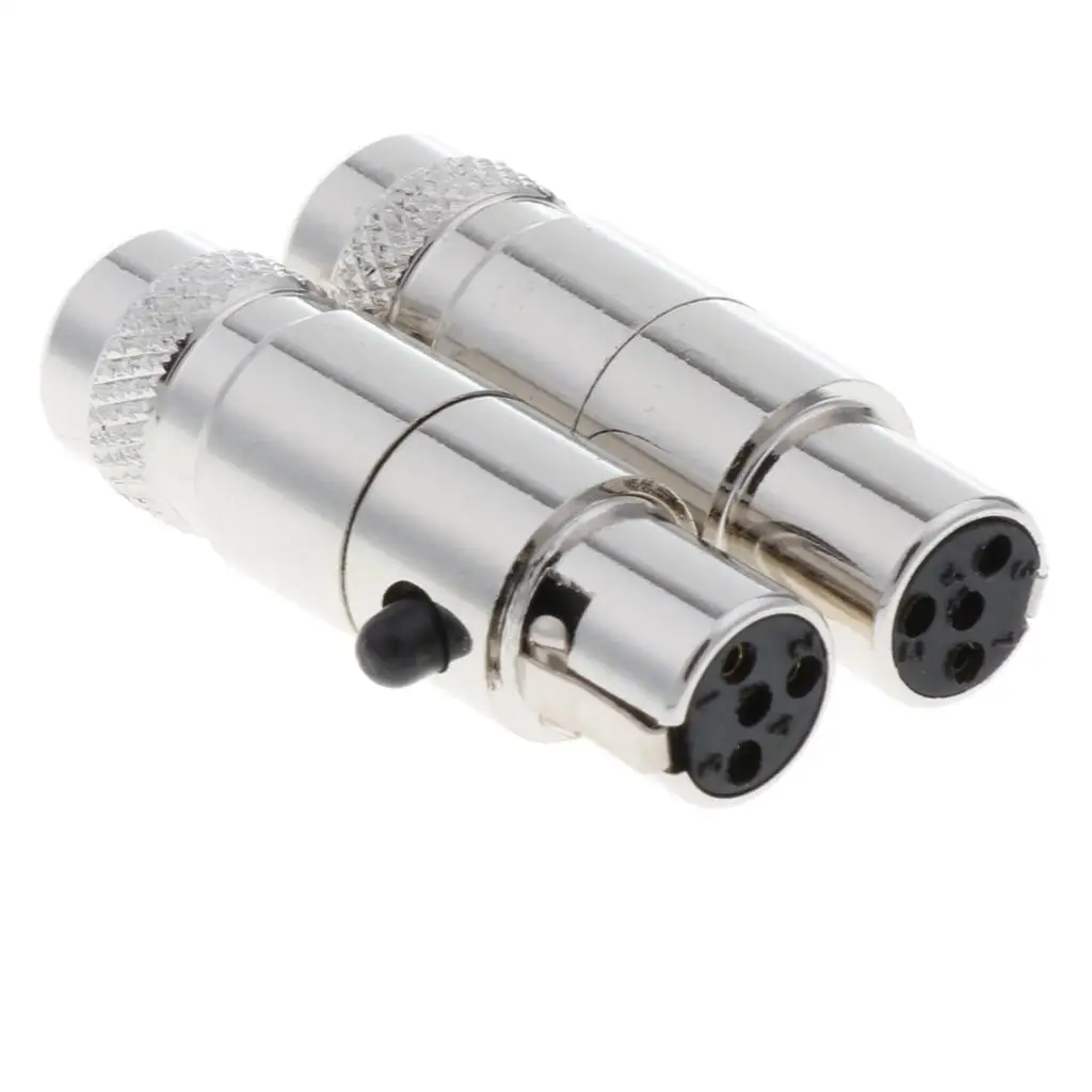 2 Pack of 5 Pin Mini XLR Audio Sockets for Secure Connections