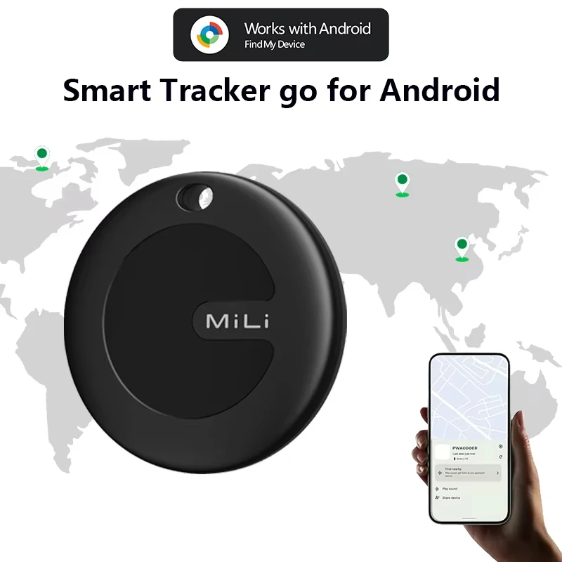 

Умный трекер MiLi, Bluetooth-локатор, устройство против потери, мобильные ключи, поиск домашних животных, пожилых детей, работа с Android Find My Device 2025