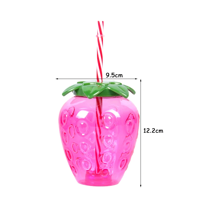 Plastikowe kubki do napojów arbuzowych Ananasowe kubki truskawkowe ze słomką Letnia plaża Basen Aloha Party Favor Hawaiian Luau Party Decor