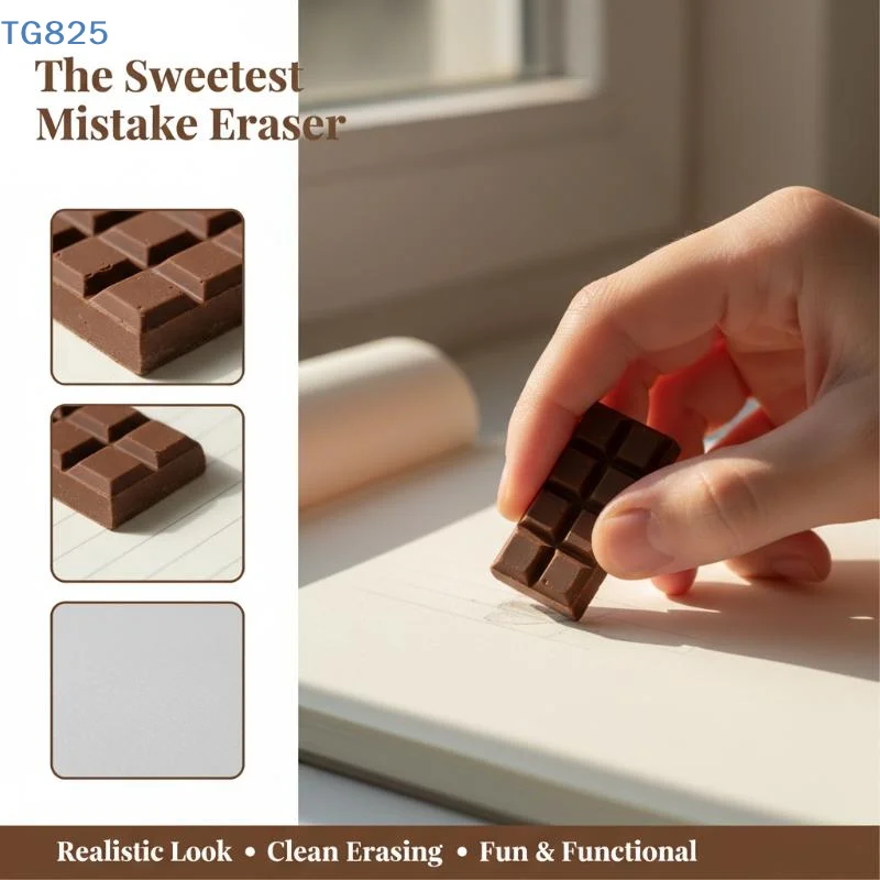 【SA】Creative Simulation Chocolate Shaped Rubber Eraser Cute Cartoon Erasers Student School Office Stationery Prize Kids Gifts