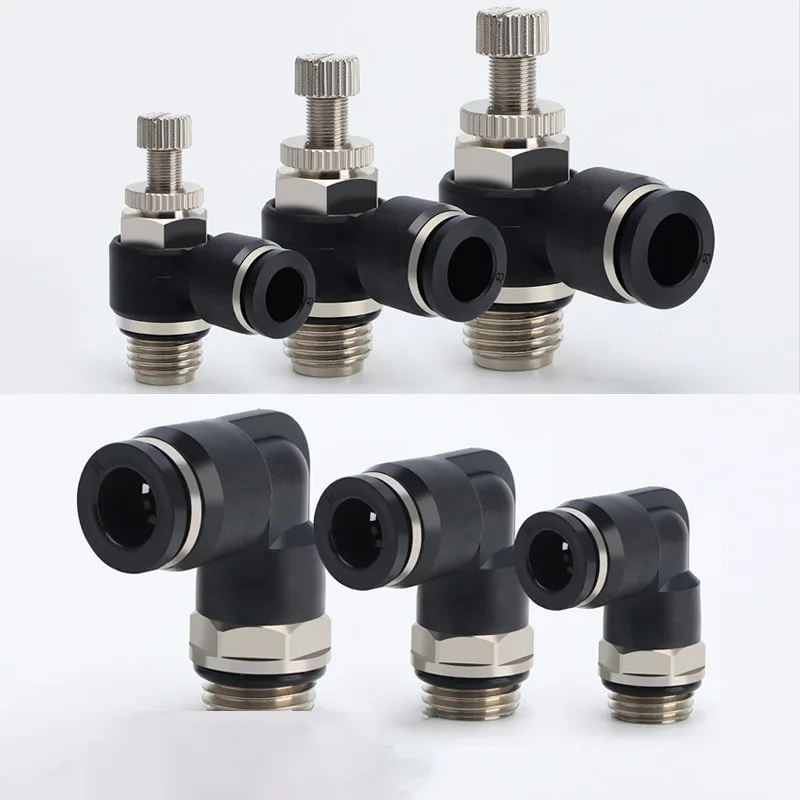 Pneumatic Hose Fitting PC PL SL G1/8 G1/4 G3/8 G1/2 BSP With Sealing Ring Air Tube Connector  Quick Release Pipe Fittings