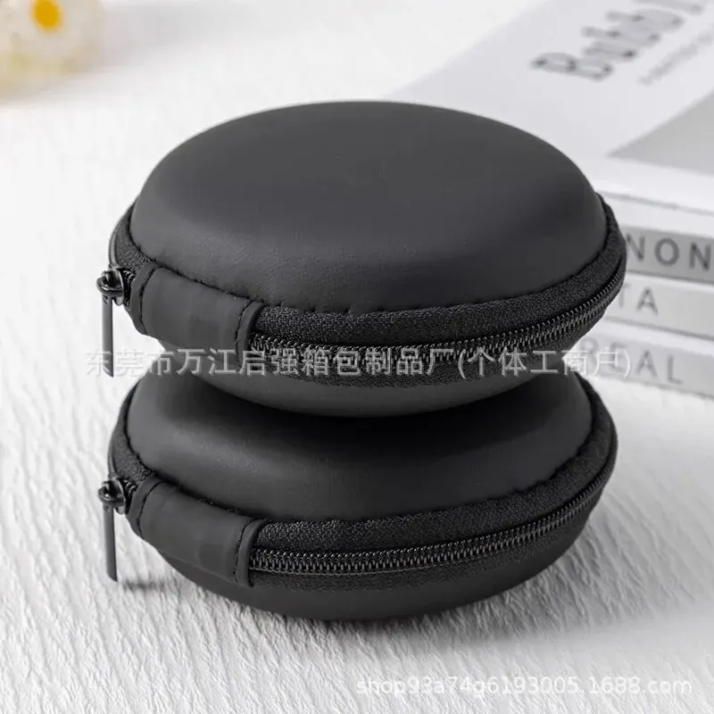 Eva Round Earphone Storage Box Waterproof Pressure Resistant Zip-up Usb Data Cable Bluetooth Earphone Case