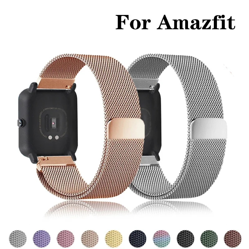 20mm 22mm watch strap For Amazfit GTS 4/3/2 GTR 4/42 mm 47mm Metal Magnetic loop Bracelet Samsung galaxy watch 5/5pro/4/4classic