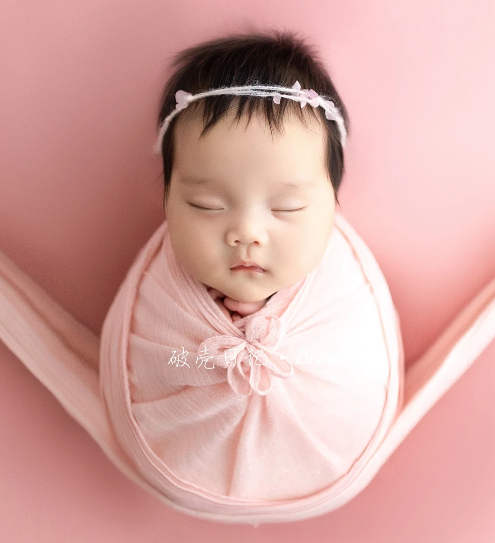 Pasgeboren Kaasdoek Wrap Baby Fotografie Rekwisieten Poseren Stof Katoenen Stretch Deken Hand Geverfd Pasgeboren Laag Wrap