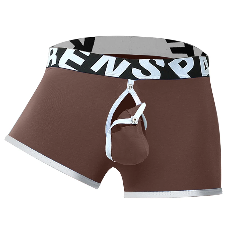 1 قطعة الرجال مثير منخفضة الخصر سراويل بوكسر مفتوحة الظهر السروال الذكور القابلة للإزالة الانتفاخ الحقيبة سراويل #3