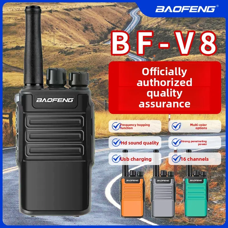 Baofeng BF‑V8A Walkie‑Talkie Compact Handheld Two‑Way Radio for Hotel Construction Kids Outdoor
