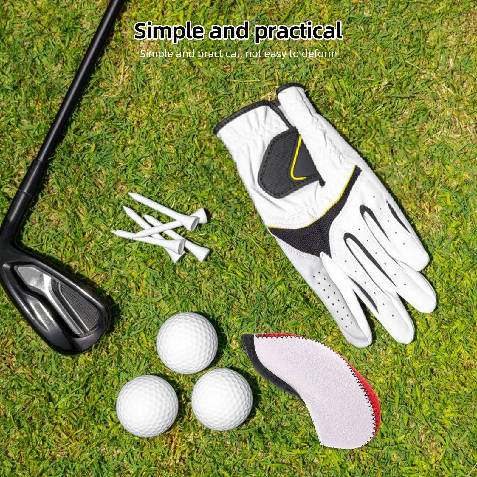 10pcs Golf Iron Head Covers – Neoprene Club Sleeves for Wedges, Drivers, Putters