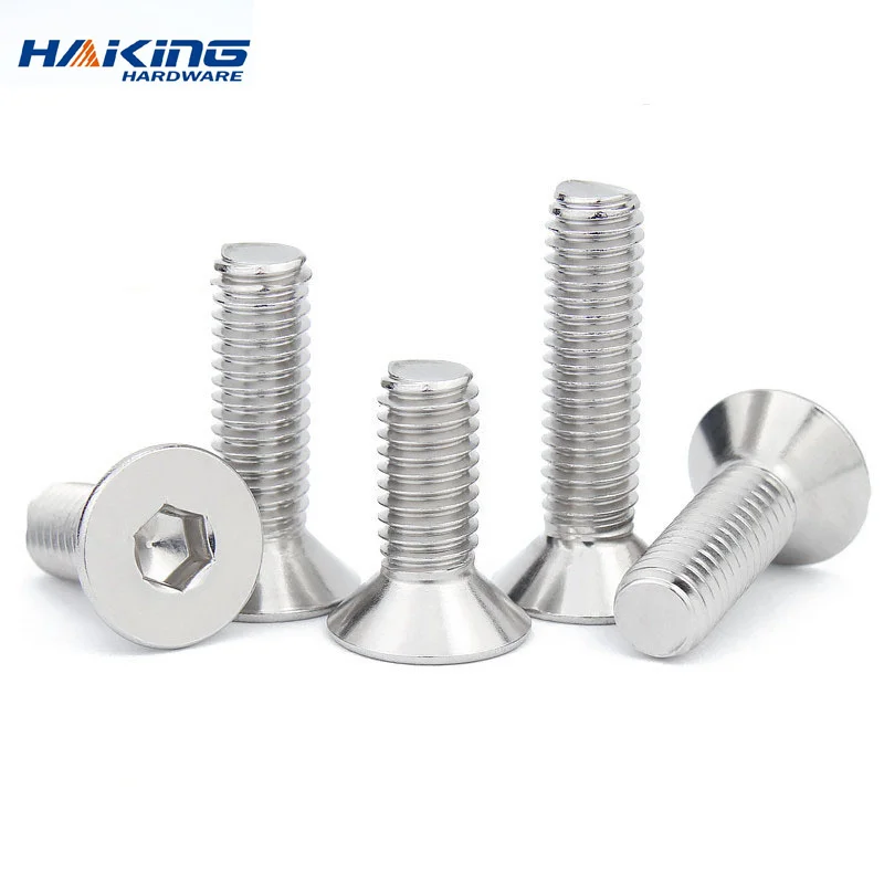 M2 M2.5 M3 M4 M5 M6 M8 DIN7991 Stainless Steel 304 or Black Grade 10.9 Hexagon Hex Socket Flat Head Countersunk Screw