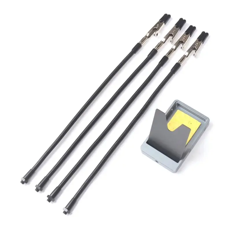 AEE4-Universal Third Helping Hands Soldering Aid Tool PCB Board Holder With 4Pcs Metal Flexible Arms For TS101 TS80P SH72