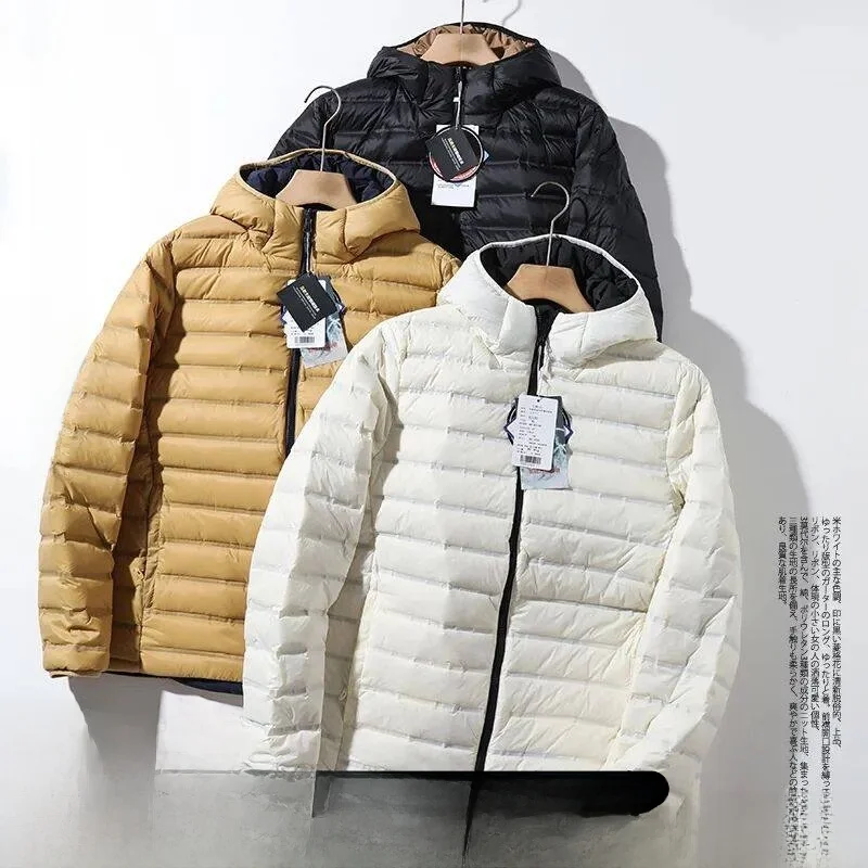 

Мужской пуховик Jaet High-End Full Glue Du down Lo Velvet Winter Long Sve Zipper Closure Ci Casual Sle