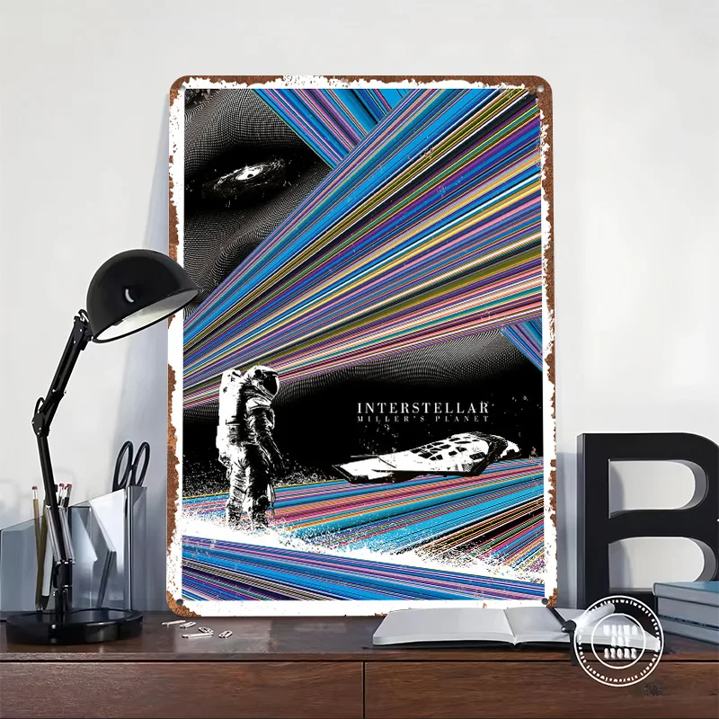 Interstellar: Miller's Planet Artwork 3D Texture Metal Poster Customized Wall Art Tin Sign Gift for Mancave Room Decorations