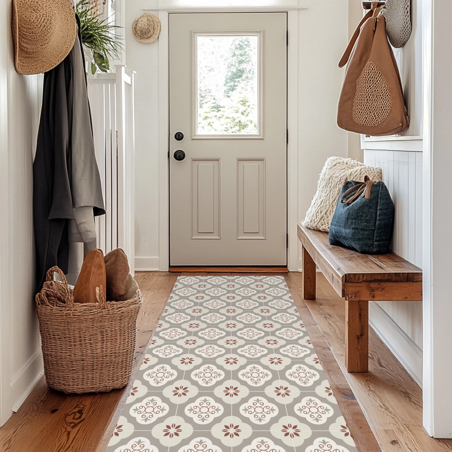 

Peel and Stick Moroccan Tile Stickers Self Adhesive Waterproof Floor Wall Decals (20x20cm/30x30cm, 5/20PCS)