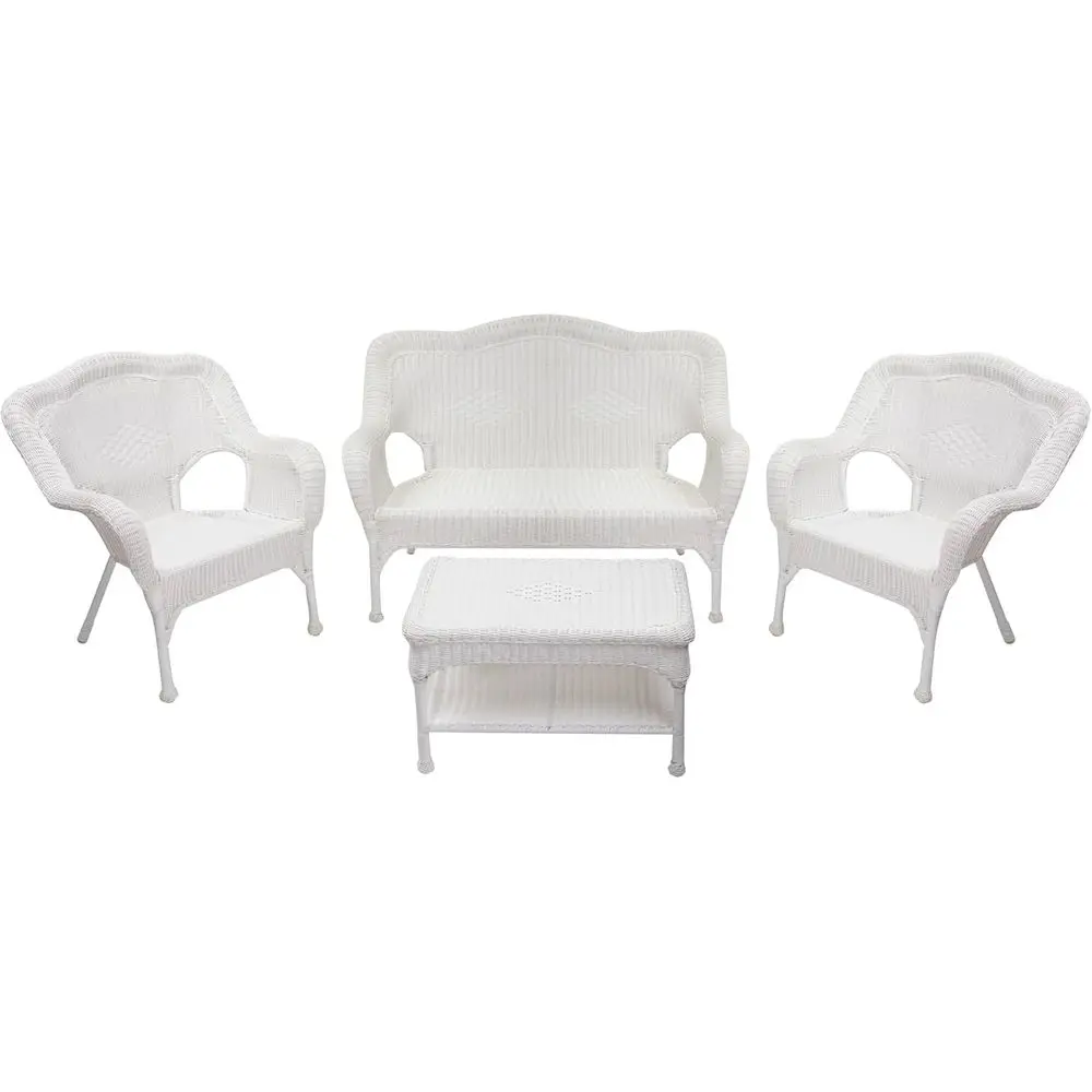 

Белый плетеный комплект садовой мебели для 4 человек