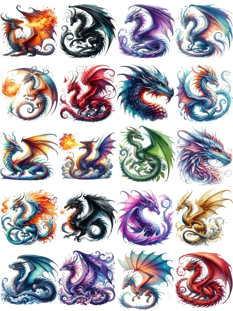 Retro Dragon Stickers Crafts And Scrapbooking stickers kids toys book Decorative sticker DIY Stationery