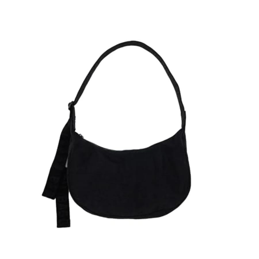 

Everyday use nylon crescent bag in black with water-resistant finish and lightweight durability