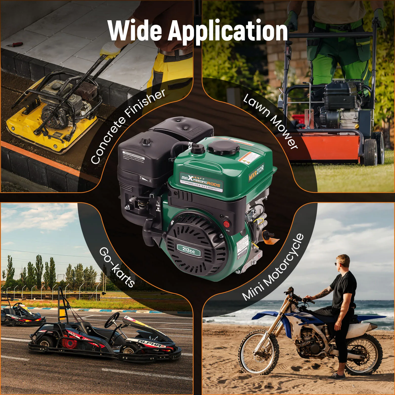7HP 212cc Horizontal Engine Motor Gasoline 4 Stroke Recoil Start For Compressor