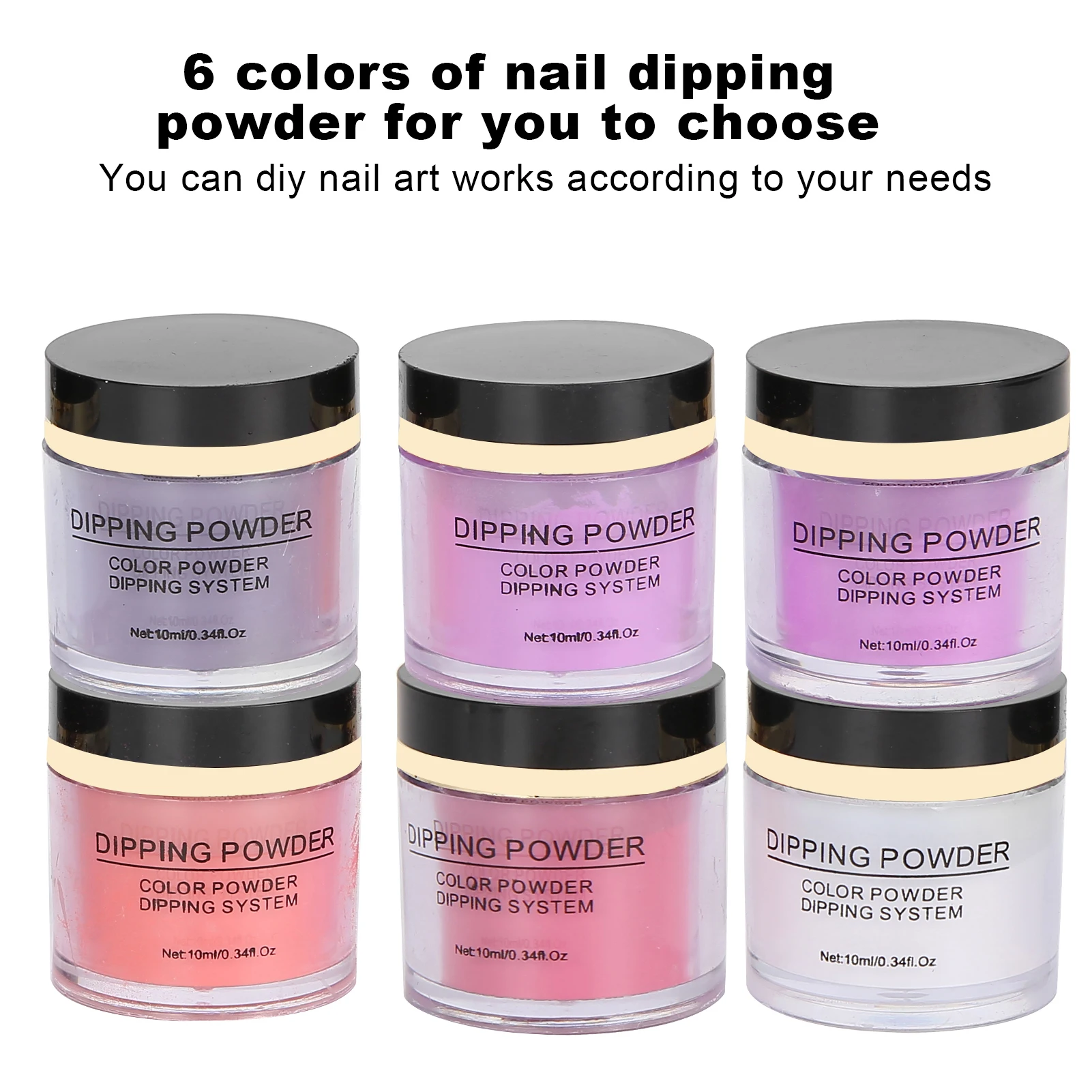 Set di polveri per immersione per unghie Polvere per nail art Cappotto base superiore Pennello per polvere per gel Set di strumenti per manicure Polvere per unghie