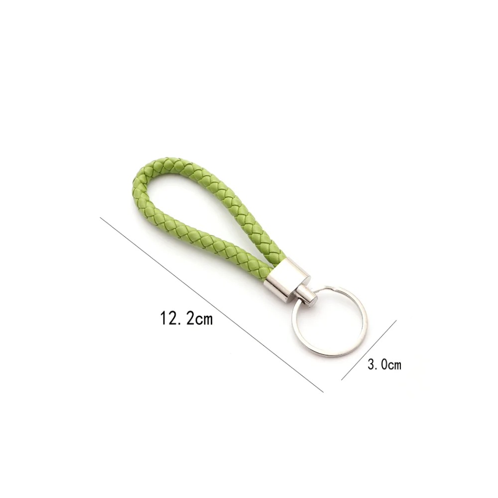 1PC PU Leather Braided Woven Rope keychain DIY Bag Pendant Key Chain Holder Key Car Trinket Keyring For Men Women Key Ring